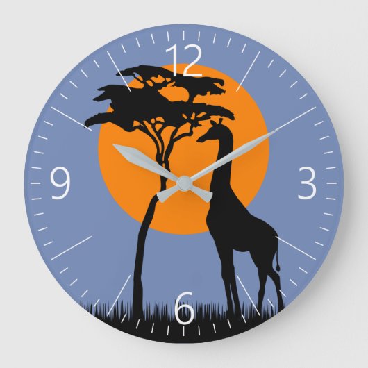 Giraffe Große Wanduhr (Vorderseite)