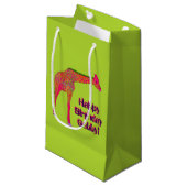 Giraffe, Grünpapier, kleine Geschenktasche Geschenktüte (Vorderseite Schrägansicht)