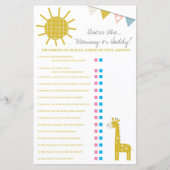 Giraffe Guess Who, Mommy oder Daddy Baby Shower Ga (Vorderseite)