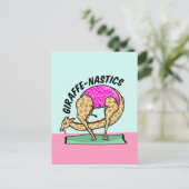 Giraffe Gymastik Postkarte (Stehend Vorderseite)