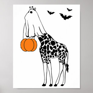 Giraffe Halloween Funny Halloween Outfit Kostüme Poster