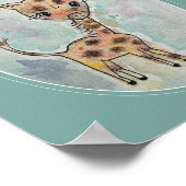 Giraffe Hand bemalt Personalisierte Wasserfarbe Poster (Ecke)