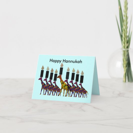 Giraffe Hannukah Menorah Cards Feiertagskarte (Vorderseite)