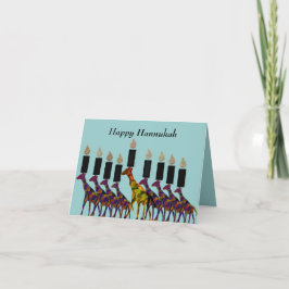 Giraffe Hannukah Menorah Cards Feiertagskarte