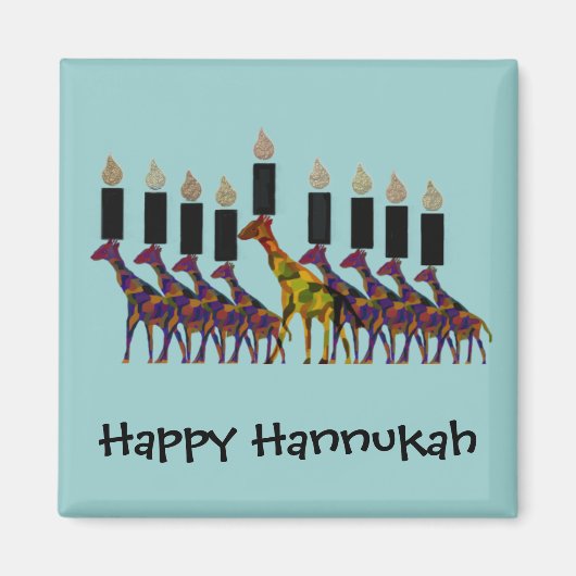 Giraffe Hannukah Menorah Magnete Magnet (Vorne)