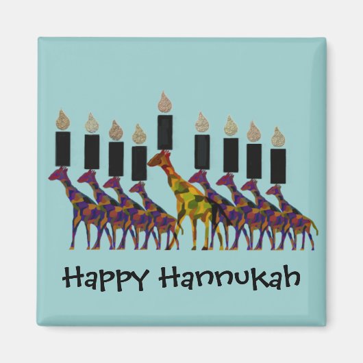 Giraffe Hannukah Menorah Magnete Magnet (Vorne)