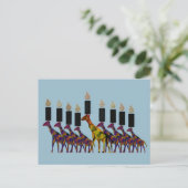 Giraffe Hannukah Menorah Postkarte (Stehend Vorderseite)