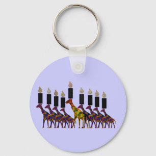 Giraffe Hannukah Menorah Schlüsselanhänger
