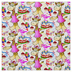 Giraffe Happy Birthday Cake Stoff