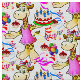 Giraffe Happy Birthday Cake Stoff (Nahaufnahme)