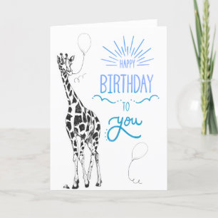 Giraffe Happy Birthday Card Dankeskarte