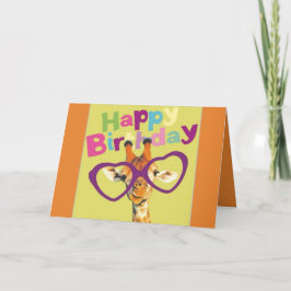Giraffe Happy Birthday Card Karte