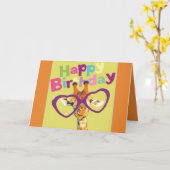 Giraffe Happy Birthday Card Karte (Gelbe Blume)