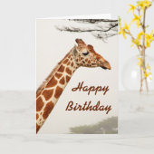 Giraffe Happy Birthday card Karte (Gelbe Blume)