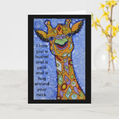 Giraffe Happy I Liebe Sie ein Bushel und ein Peck Karte (Gelbe Blume)