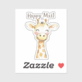 Giraffe Happy Mail Aufkleber (Blatt)