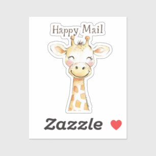 Giraffe Happy Mail Aufkleber