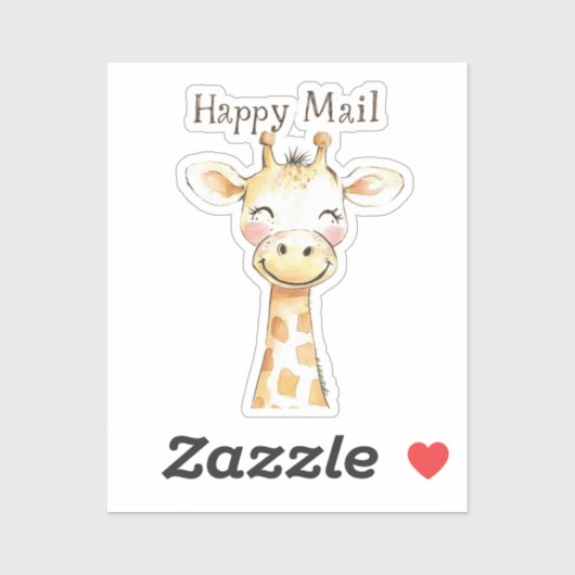 Giraffe Happy Mail Aufkleber (Blatt)