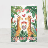 Giraffe Happy Valentines Karte (Vorderseite)