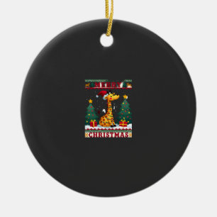 Giraffe hässliche Weihnachtspullover lustige Santa Keramik Ornament