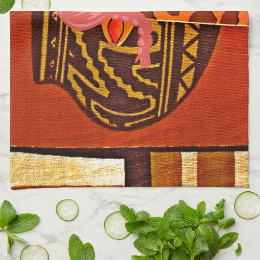 Giraffe Hat Art Print Geschirrtuch (Gefaltet)