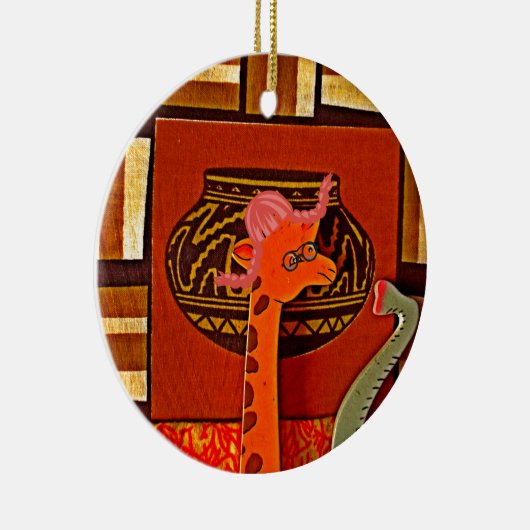 Giraffe Hat Art Print Keramik Ornament (Rechts)