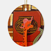 Giraffe Hat Art Print Keramik Ornament (Links)