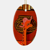 Giraffe Hat Art Print Keramikornament (Rechts)