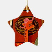 Giraffe Hat Art Print Keramikornament (Rechts)