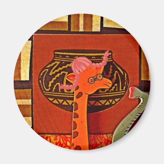 Giraffe Hat Art Print Magnet (Vorne)