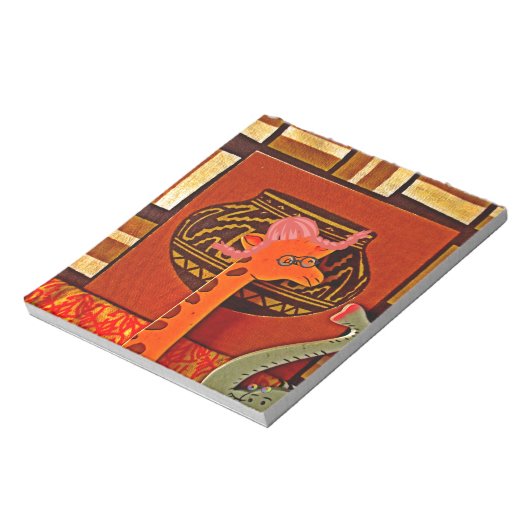 Giraffe Hat Art Print Notizblock (Rotiert)