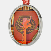 Giraffe Hat Art Print Ornament Aus Metall (Links)