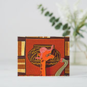 Giraffe Hat Art Print Postkarte (Stehend Vorderseite)