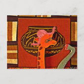 Giraffe Hat Art Print Postkarte (Vorderseite)