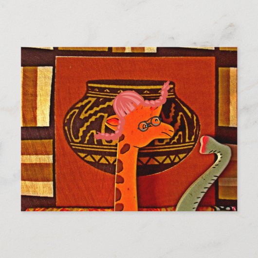 Giraffe Hat Art Print Postkarte (Vorderseite)