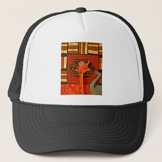 Giraffe Hat Art Print Truckerkappe (Vorderseite)