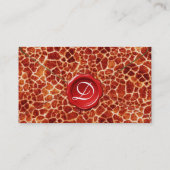 GIRAFFE HAUT, ROTES WAX SIEGEL MONOGRAMM, schwarz Visitenkarte (Rückseite)