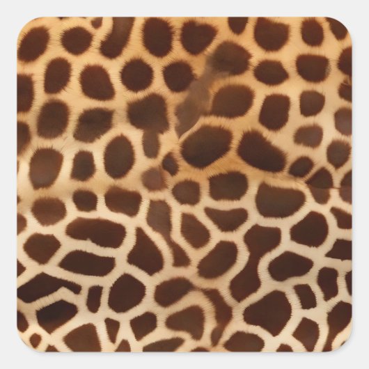 Giraffe Hautstruktur Quadratischer Aufkleber (Vorderseite)