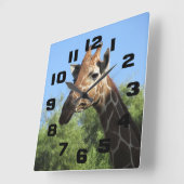 Giraffe Head Clock Quadratische Wanduhr (Winkel)