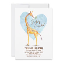 Giraffe Heart Baby Shower Einladung