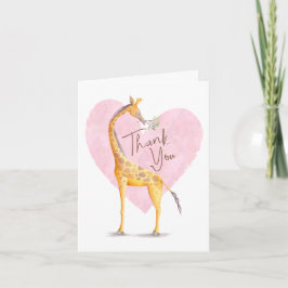 Giraffe Heart Thank You Card Dankeskarte