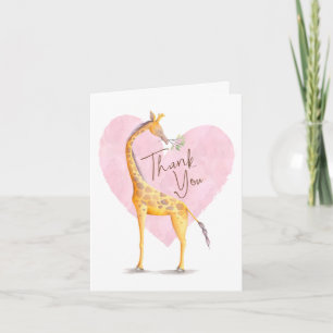 Giraffe Heart Thank You Card Dankeskarte