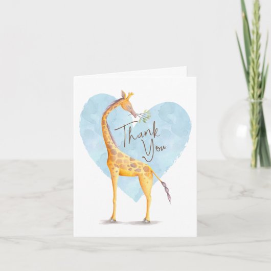 Giraffe Heart Thank You Card Dankeskarte (Vorderseite)