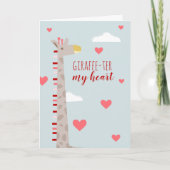 Giraffe Heart Valentine Pun Karte (Vorderseite)
