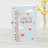 Giraffe Heart Valentine Pun Karte (Gelbe Blume)