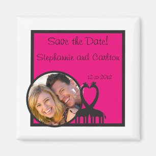Giraffe Heart Wedding Announcement Magnet