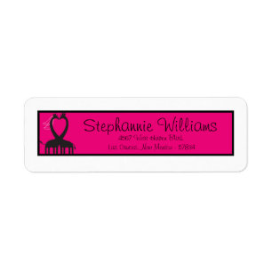 Giraffe Heart Wedding Return Address Label