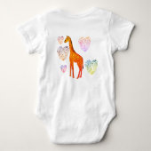 Giraffe Hearts Jersey Bodysuit Baby Strampler (Rückseite)