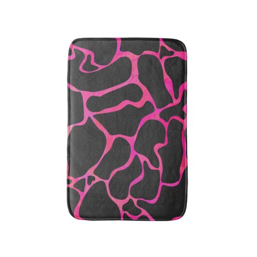 Giraffe Heiß rosa und Schwarz Badematte (Vorderseite Vertikal)