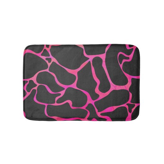 Giraffe Heiß rosa und Schwarz Badematte (Vorderseite)
